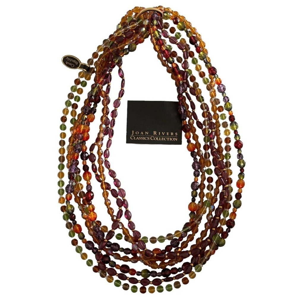 Joan Rivers Czech Glass Beaded Necklace 22" 4 Strand Multicolored NWT Jewelry
